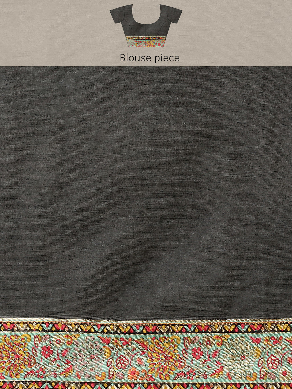 Black Cotton Blend Woven Thread Floral Saree with Unstitched Blouse - Hiral Fashion