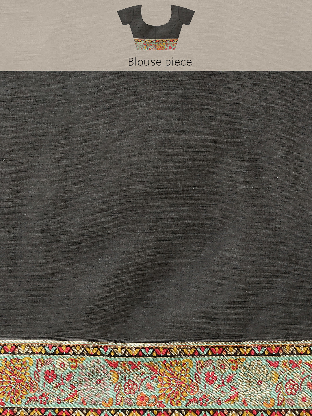 Black Cotton Blend Woven Thread Floral Saree with Unstitched Blouse - Hiral Fashion