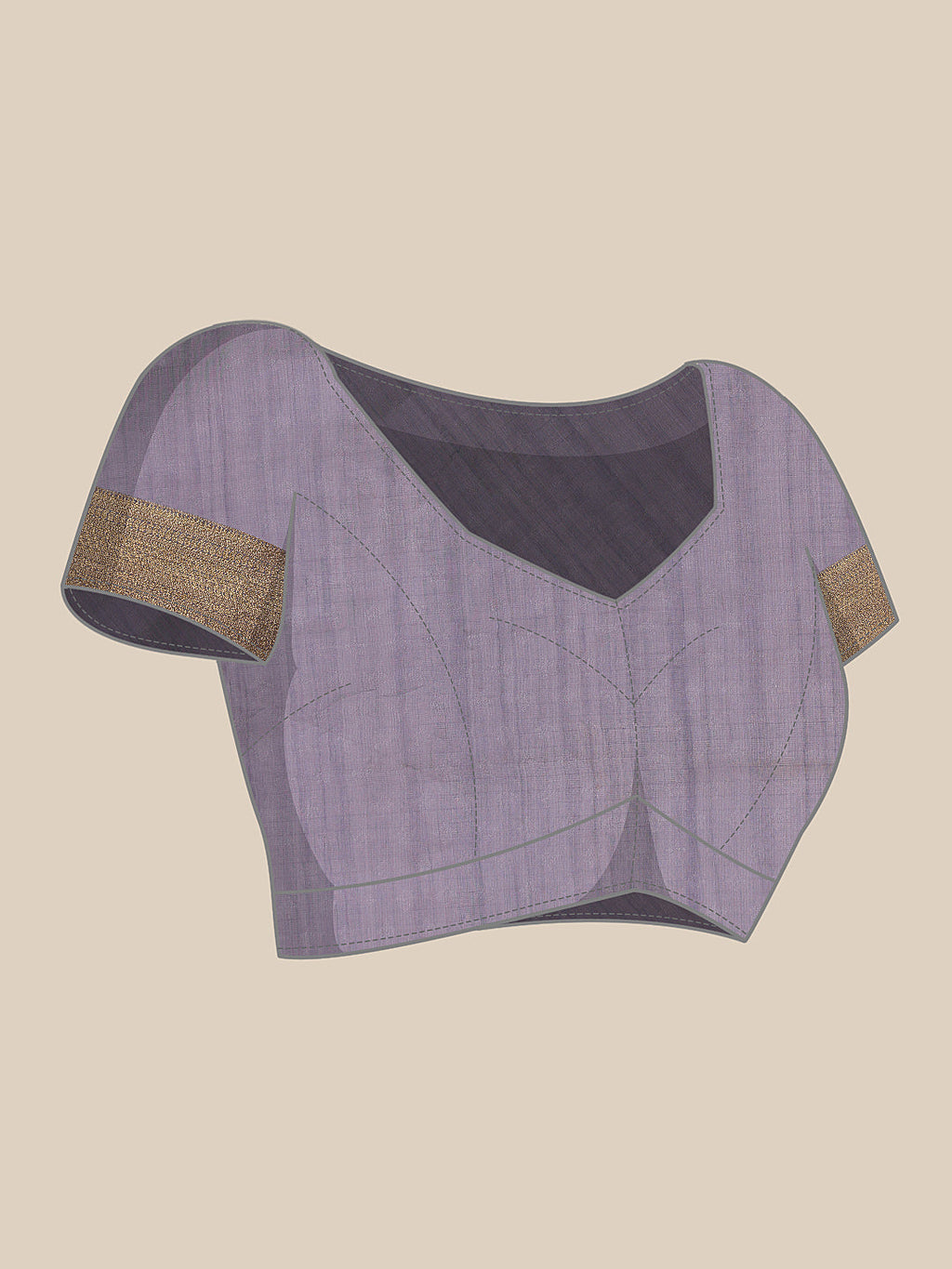 Lavender Kota Doria Embroidered Floral Saree with Unstitched Blouse - Hiral Fashion