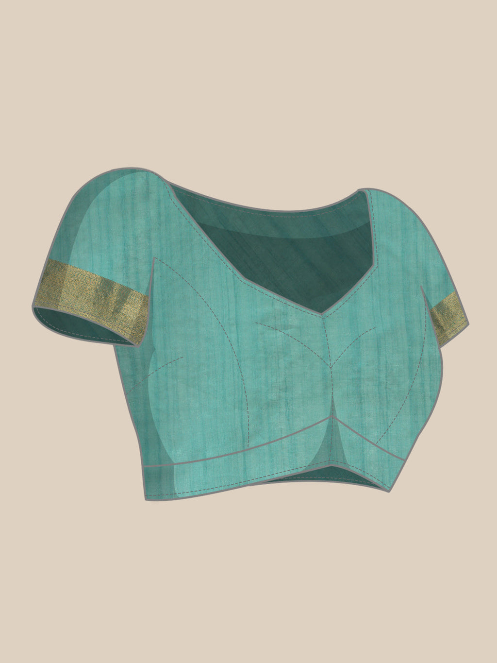 Turquoise Kota Doria Embroidered Floral Saree with Unstitched Blouse - Hiral Fashion