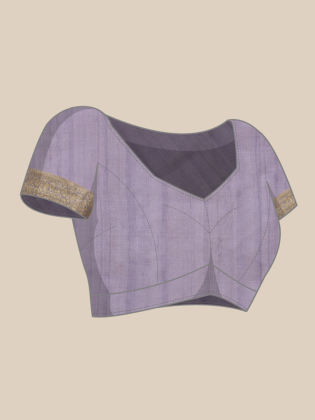 Lavender Kota Doria Embroidered Floral Saree with Unstitched Blouse - Hiral Fashion