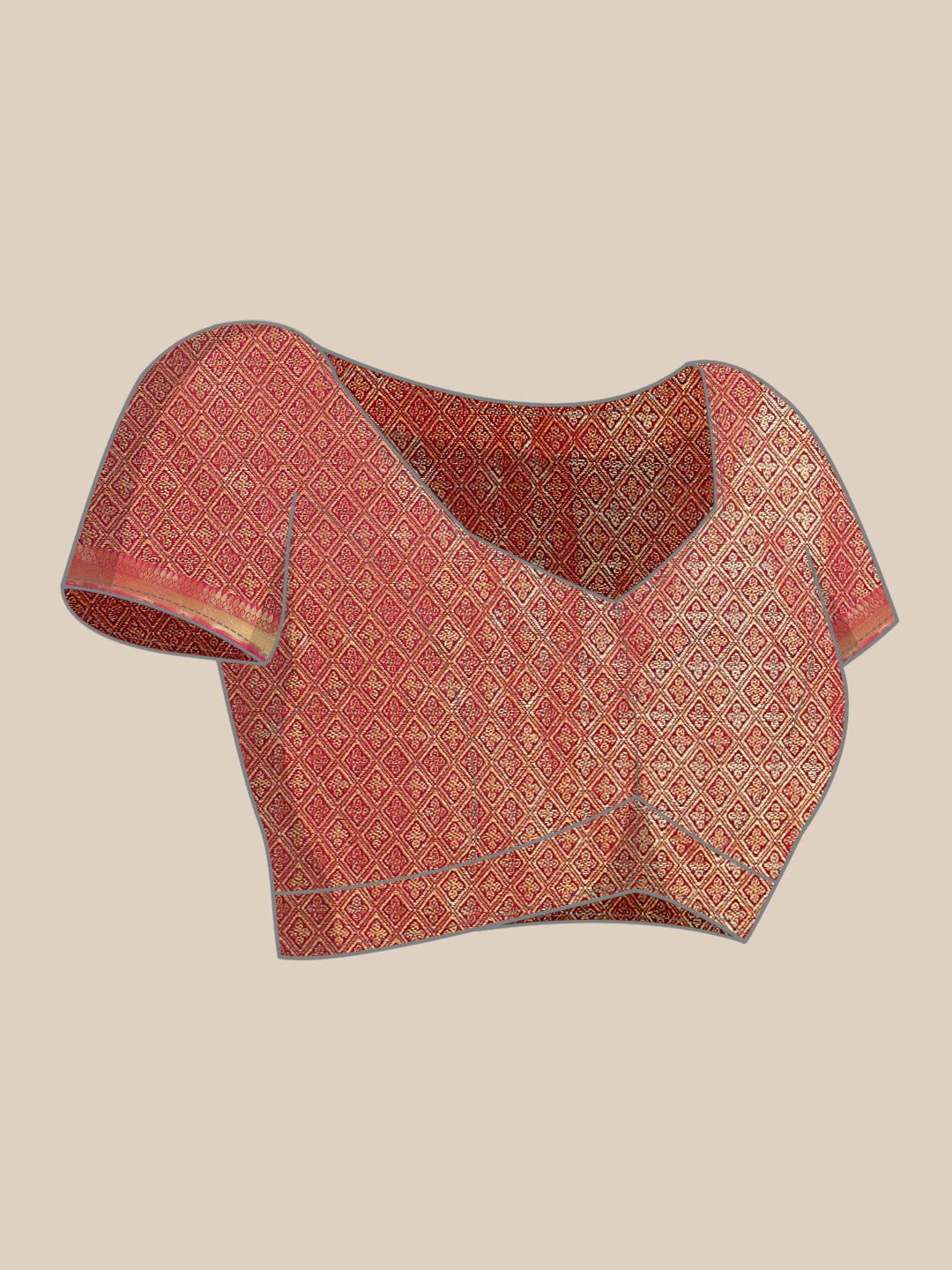 Gray Brocade Woven Zari Design Paisely Saree with Unstitched Blouse - Hiral Fashion