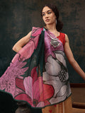 Yellow Polyester Digital Print Abstract Saree with Unstitched Blouse - Hiral Fashion