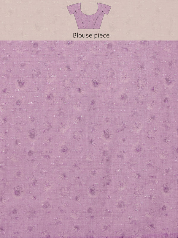 Lavender Cotton Blend Digital Print Abstract Saree with Unstitched Blouse - Hiral Fashion