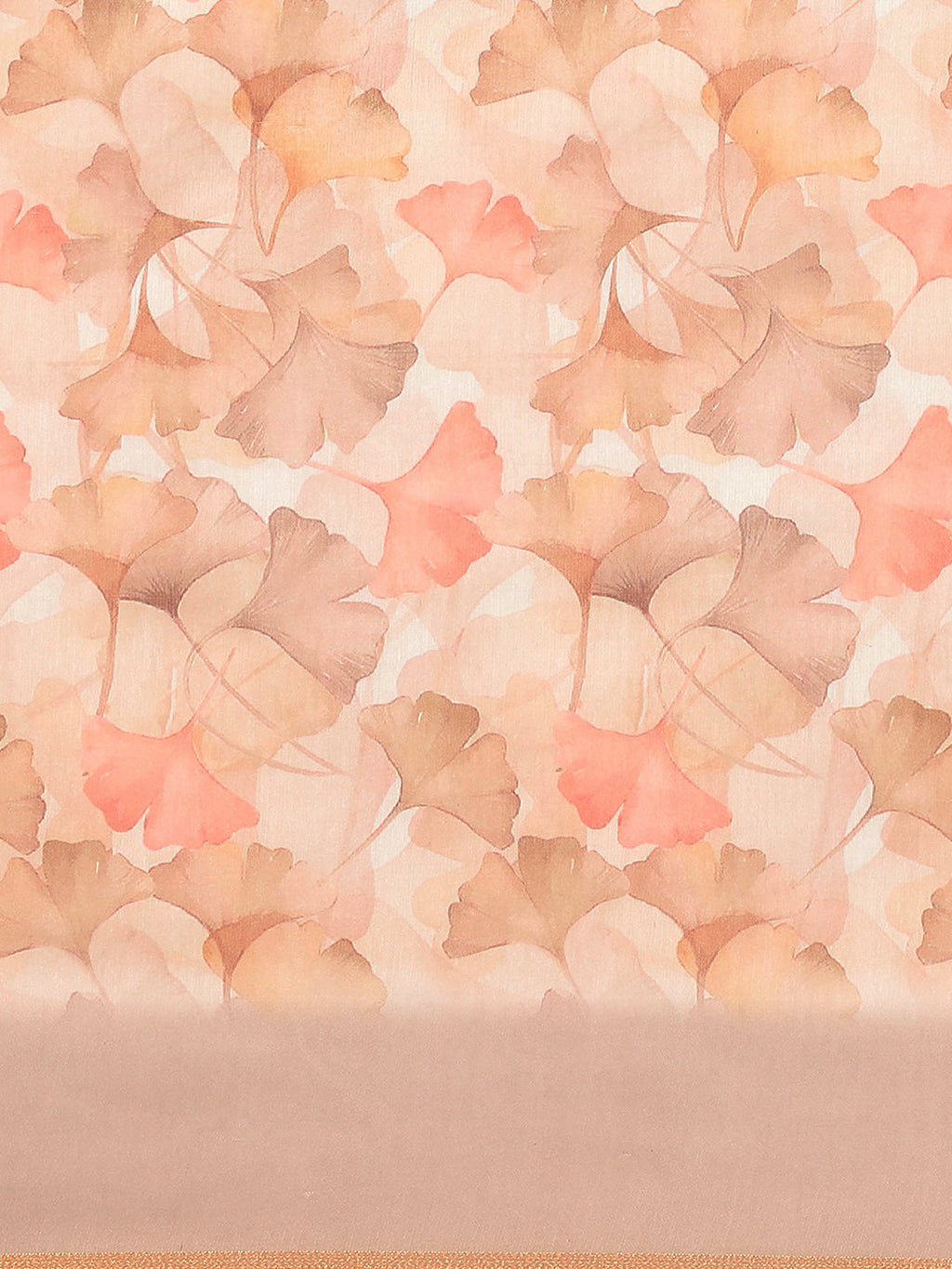 Beige Pure Cotton Printed Floral Saree with Unstitched Blouse - Hiral Fashion