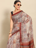 Multicolor Pure Cotton Printed Floral Saree with Unstitched Blouse - Hiral Fashion