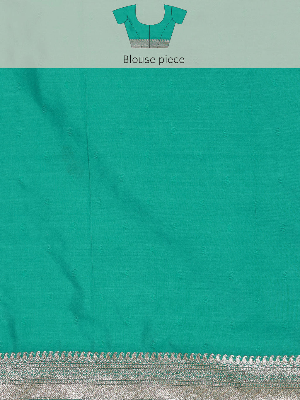 Turquoise Cotton Woven Zari Design Floral Saree with Unstitched Blouse - Hiral Fashion