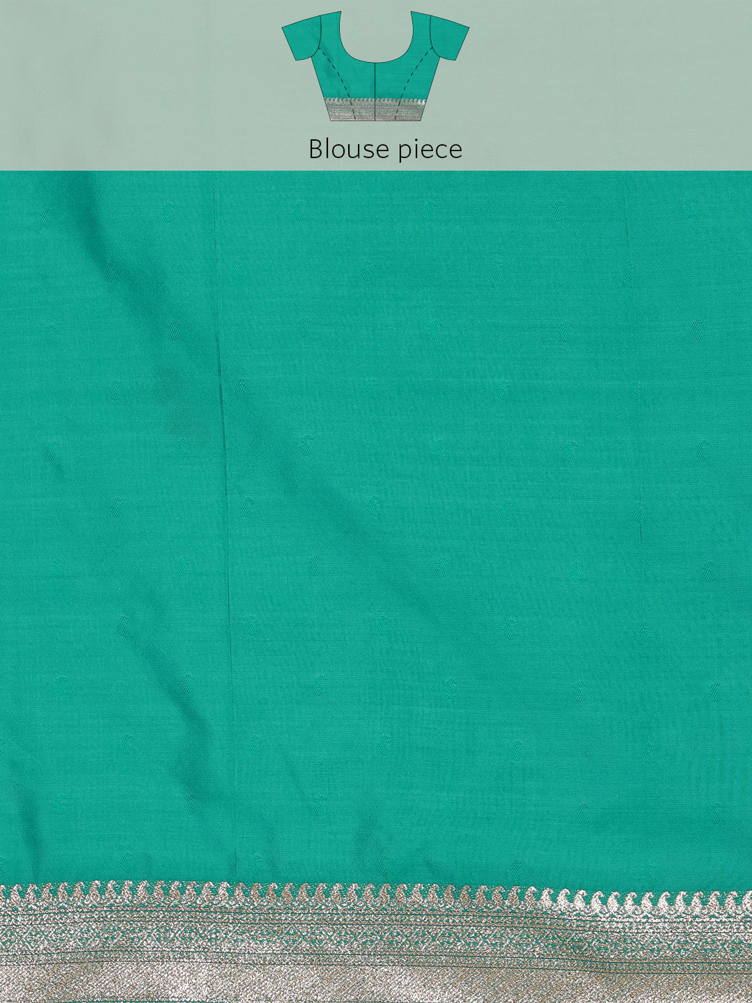 Turquoise Cotton Woven Zari Design Floral Saree with Unstitched Blouse - Hiral Fashion