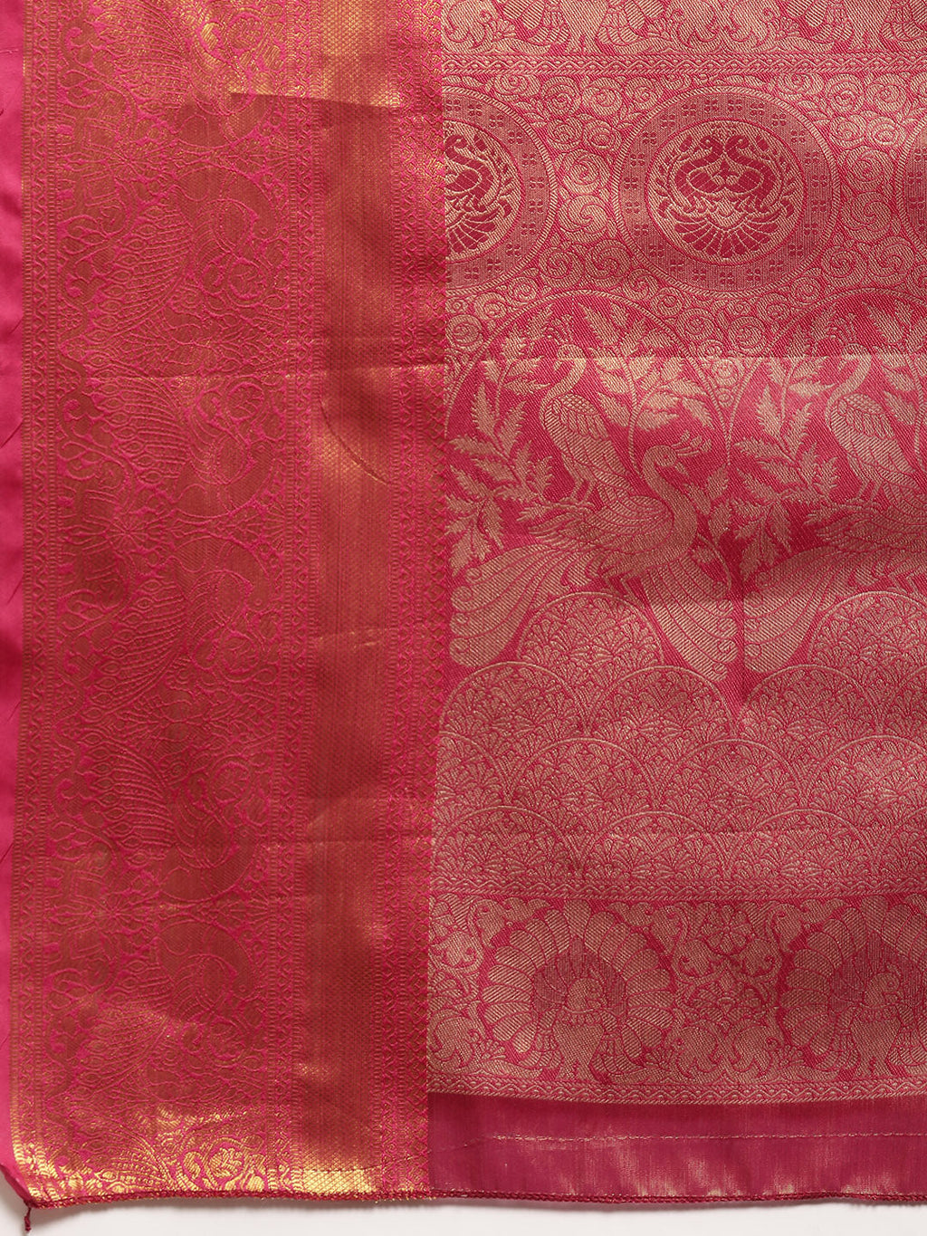Purple Brocade Zari Woven Floral Saree with Unstitched Blouse - Hiral Fashion
