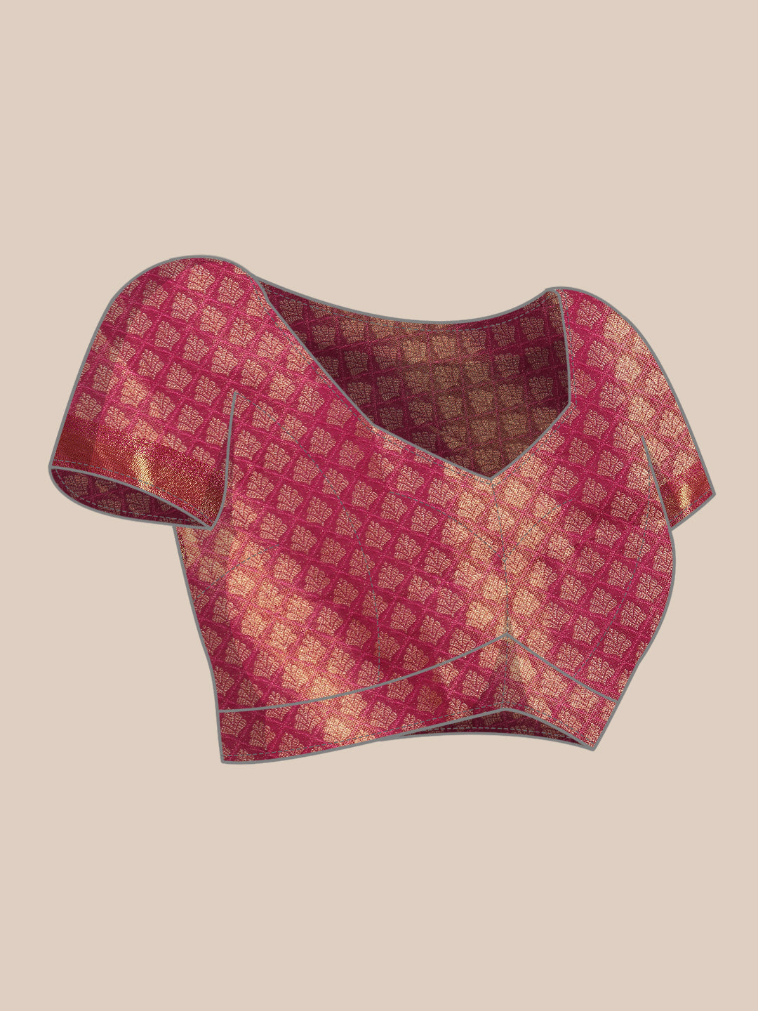 Purple Brocade Zari Woven Floral Saree with Unstitched Blouse - Hiral Fashion