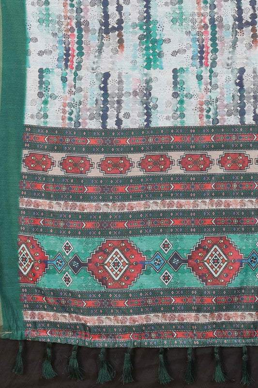 Multicolor Cotton Blend Dyed Tie and Dye Saree with Unstitched Blouse - Hiral Fashion