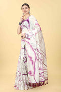 Burgundy Cotton Blend Dyed Tie and Dye Saree with Unstitched Blouse - Hiral Fashion