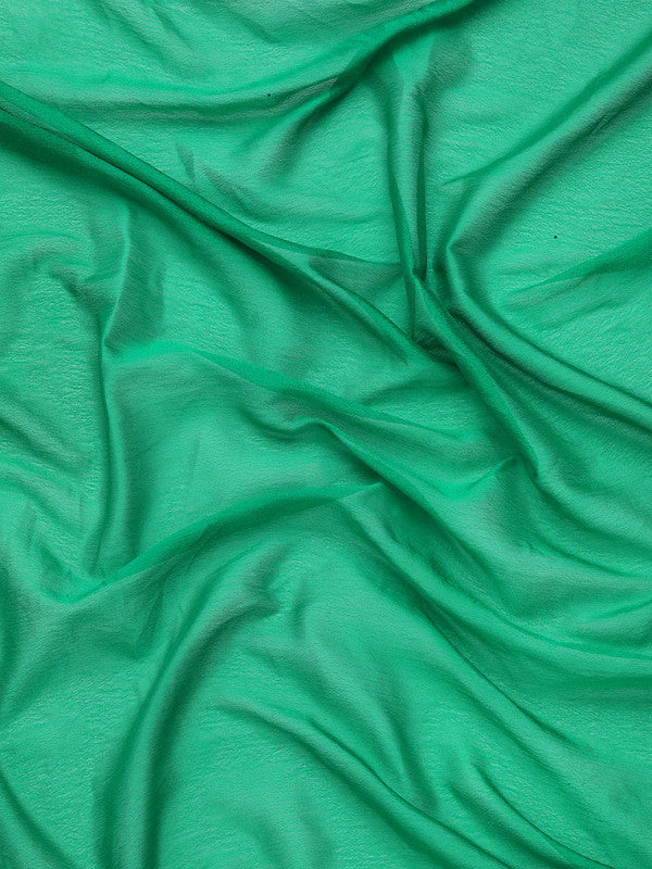 Green Pure Viscose Chinon Zari Woven Solid Saree with Unstitched Blouse - Hiral Fashion