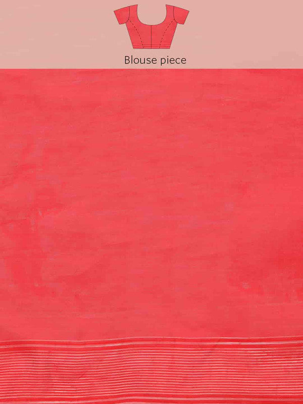 Off White Pure Cotton Woven Zari Design Floral Saree with Unstitched Blouse - Hiral Fashion