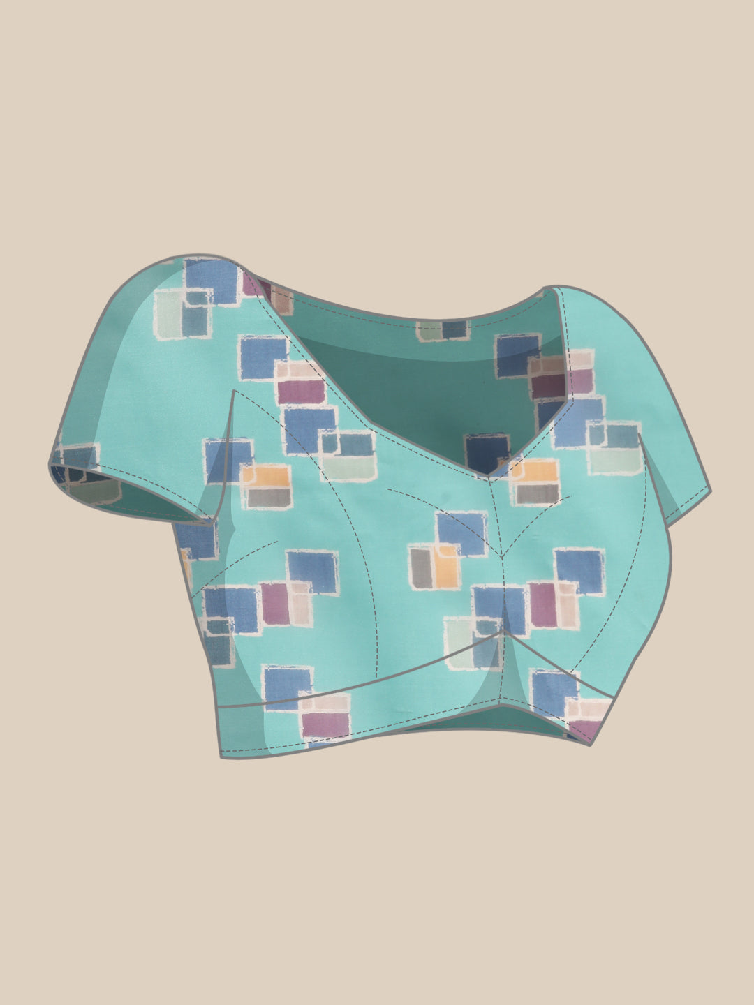 Olive Silk Blend Printed Abstract Saree with Unstitched Blouse - Hiral Fashion