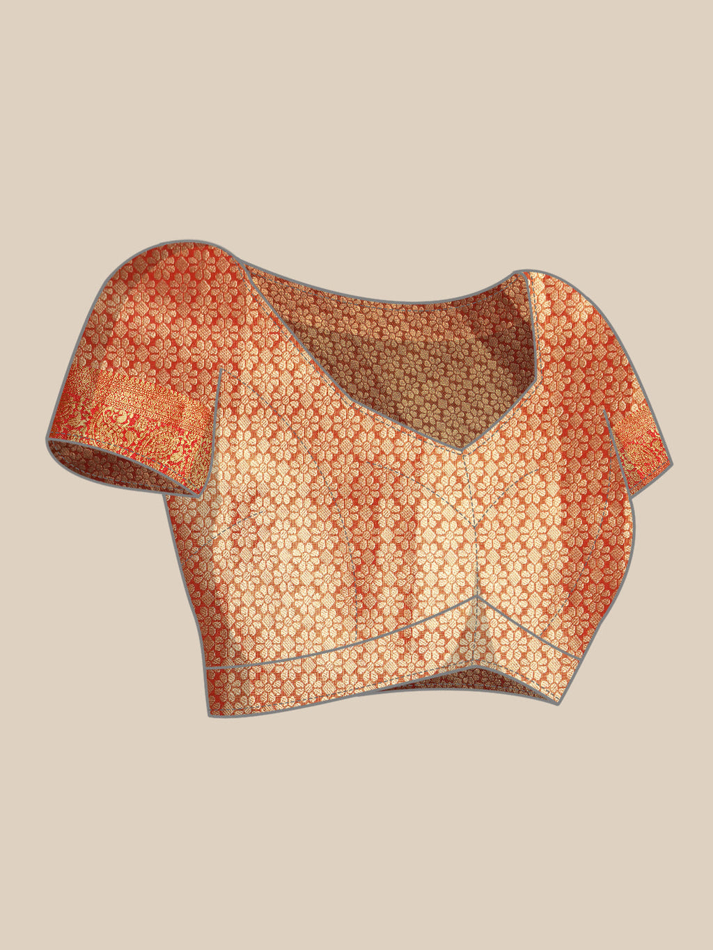 Pink Brocade Woven Zari Design Striped Saree with Unstitched Blouse - Hiral Fashion