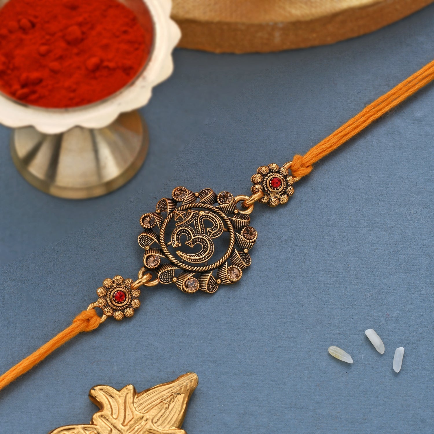 trueBrowns X Voylla Deity Inspired 'OM' Rakhi With Red Thread