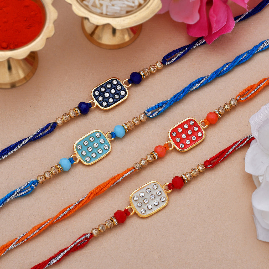 trueBrowns X Voylla Set of 4 Colorful Meenakari Enamel Work Rakhi