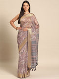 Multicolor Cotton Blend Printed Kalamkari Saree with Unstitched Blouse - Hiral Fashion