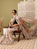 Beige Cotton Blend Printed Madhubani Saree with Unstitched Blouse - Hiral Fashion
