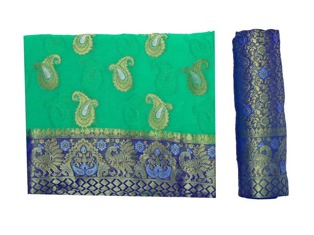 Mimosa Women's Green Banarasi Chiffon Saree