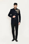 Joban Fashion Blue Colored Terry Rayon Fabric Prince Coat With Pant