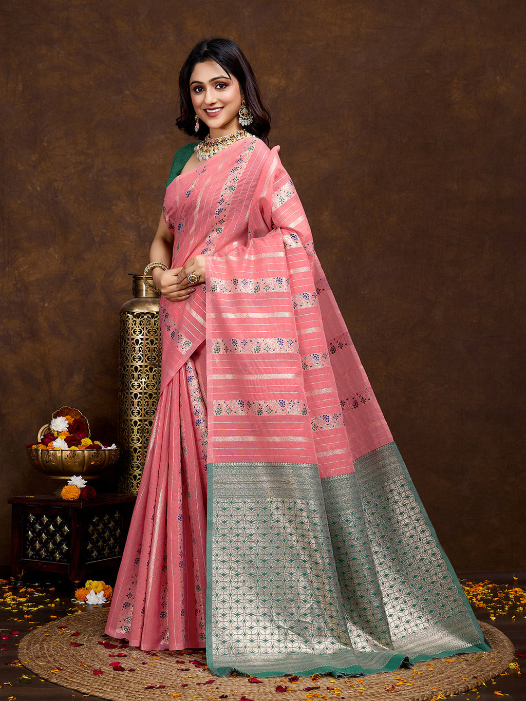 Vedant Vastram Jacquard Work Fancy Bollywood Saree - Gajari