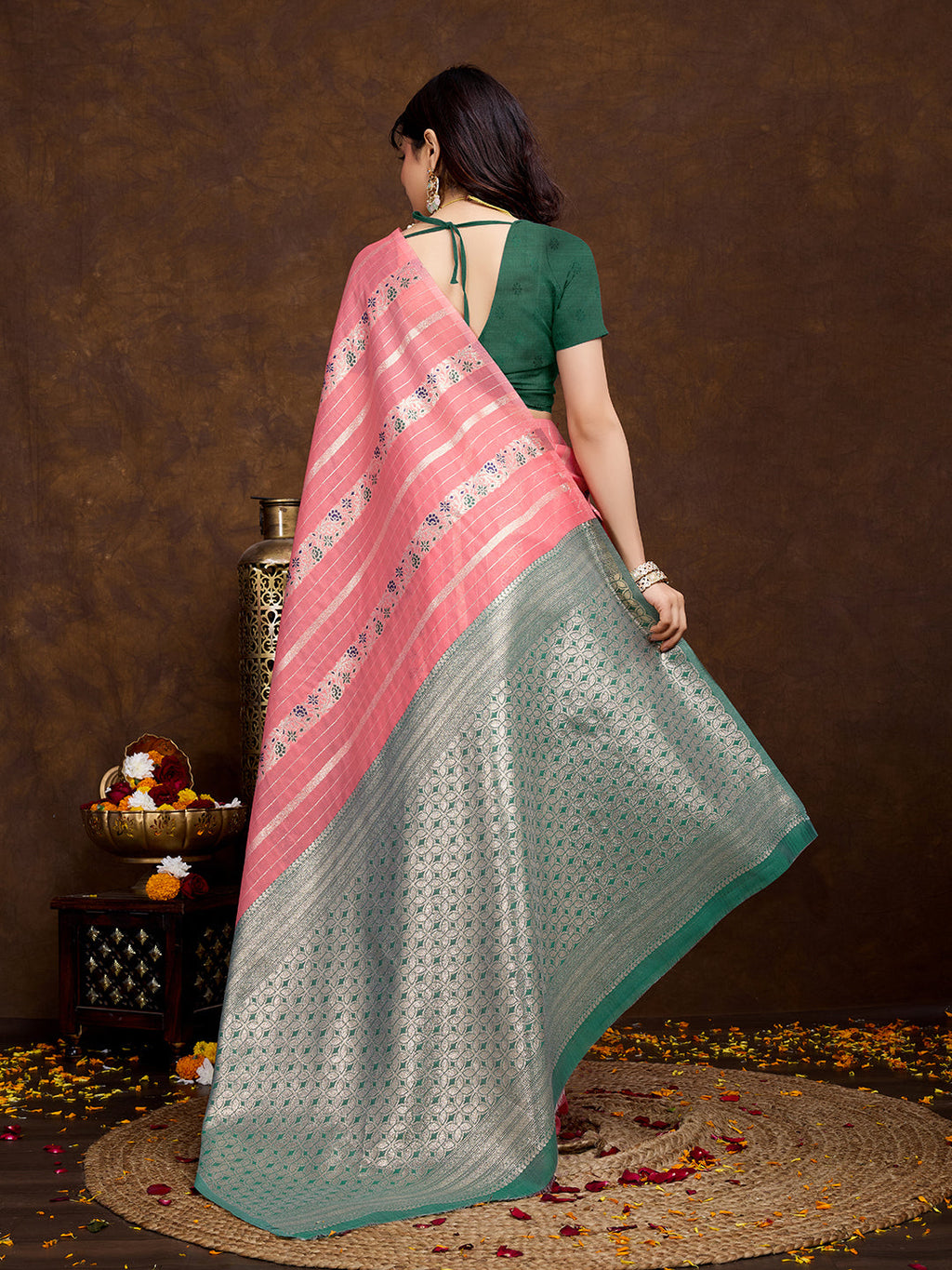 Vedant Vastram Jacquard Work Fancy Bollywood Saree - Gajari