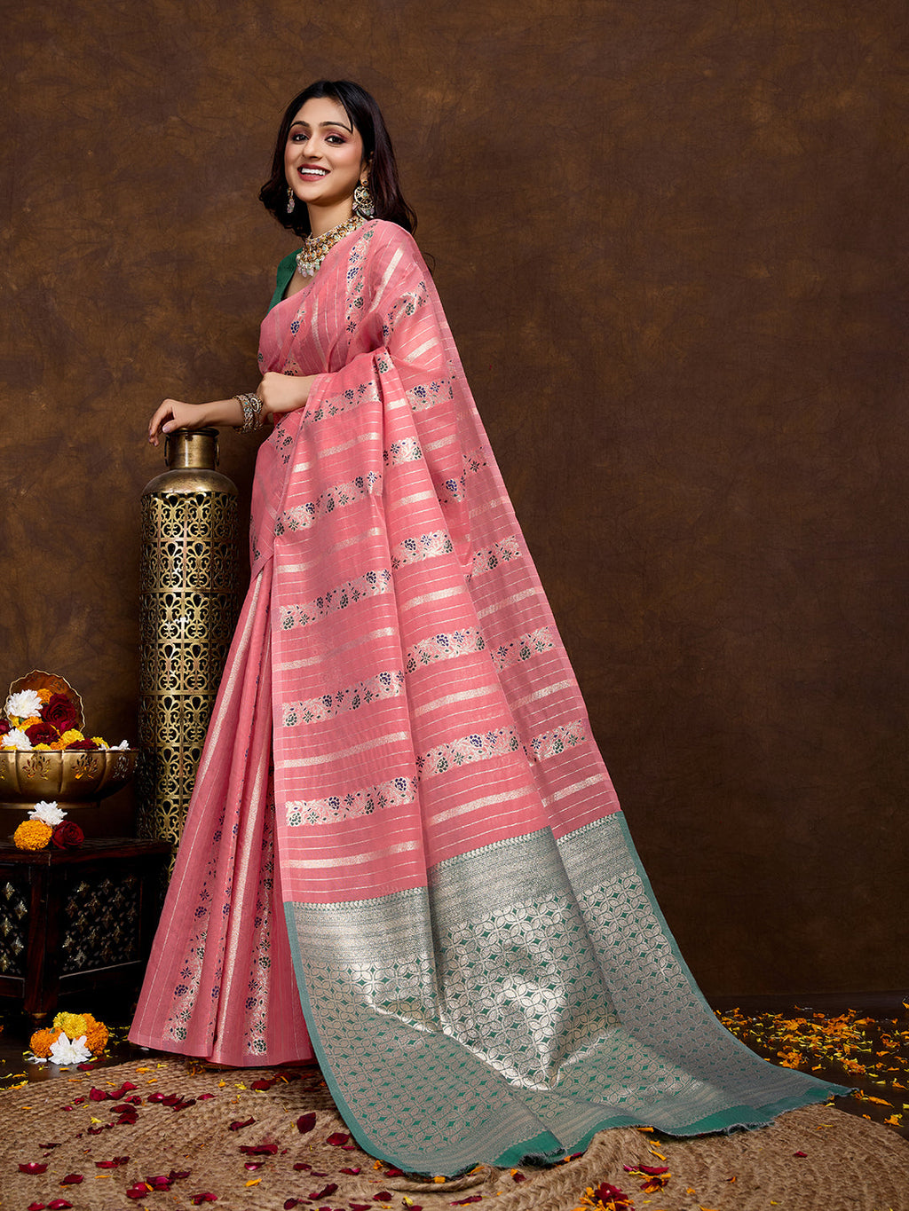 Vedant Vastram Jacquard Work Fancy Bollywood Saree - Gajari