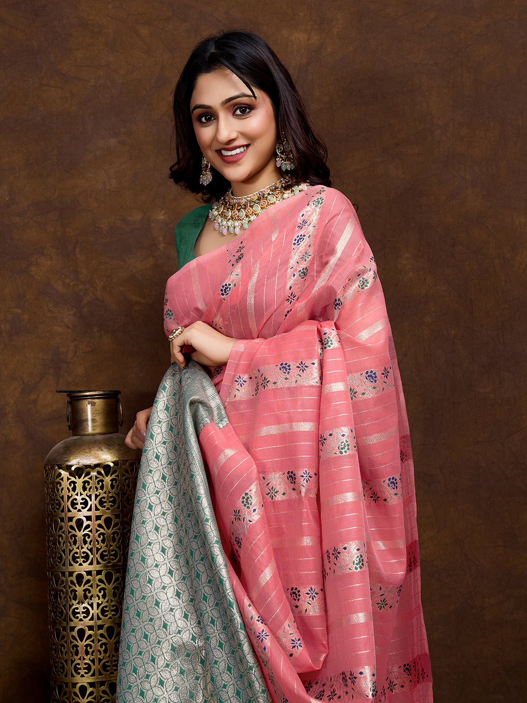 Vedant Vastram Jacquard Work Fancy Bollywood Saree - Gajari
