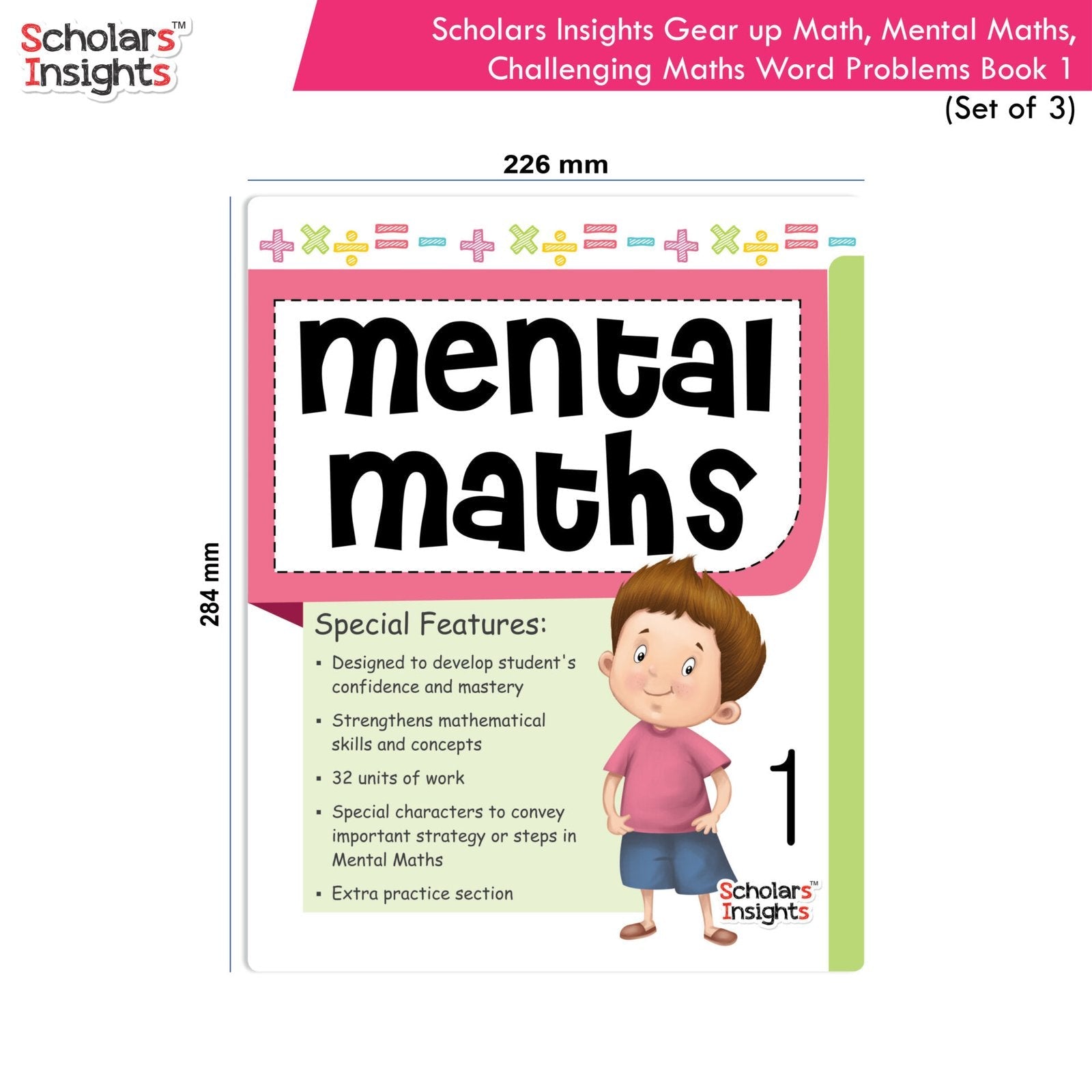 Scholars Insight Combo Set of Mathematics Workbooks For Grade 1| Set of 3| Problem Solving Book for Kids