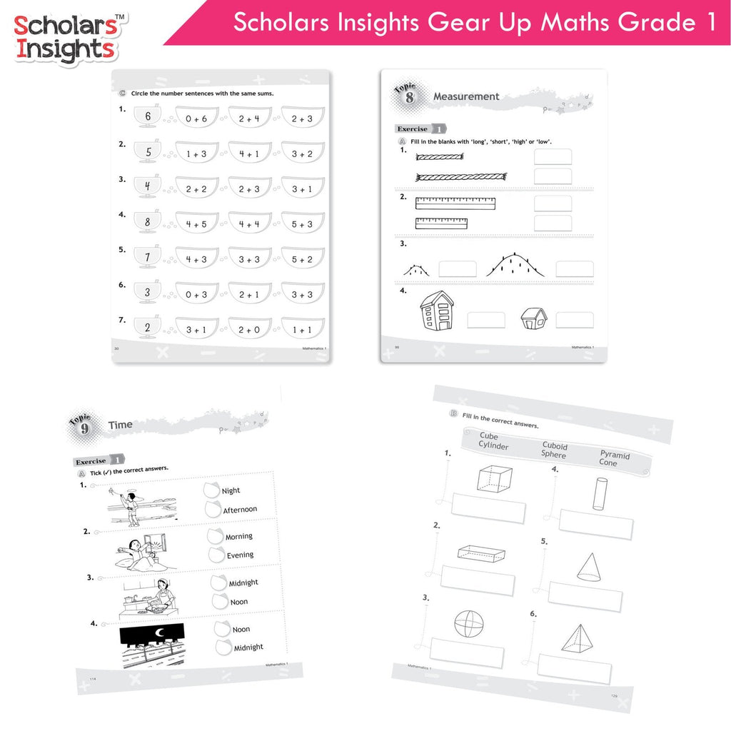 Scholars Insight Combo Set of Mathematics Workbooks For Grade 1| Set of 3| Problem Solving Book for Kids