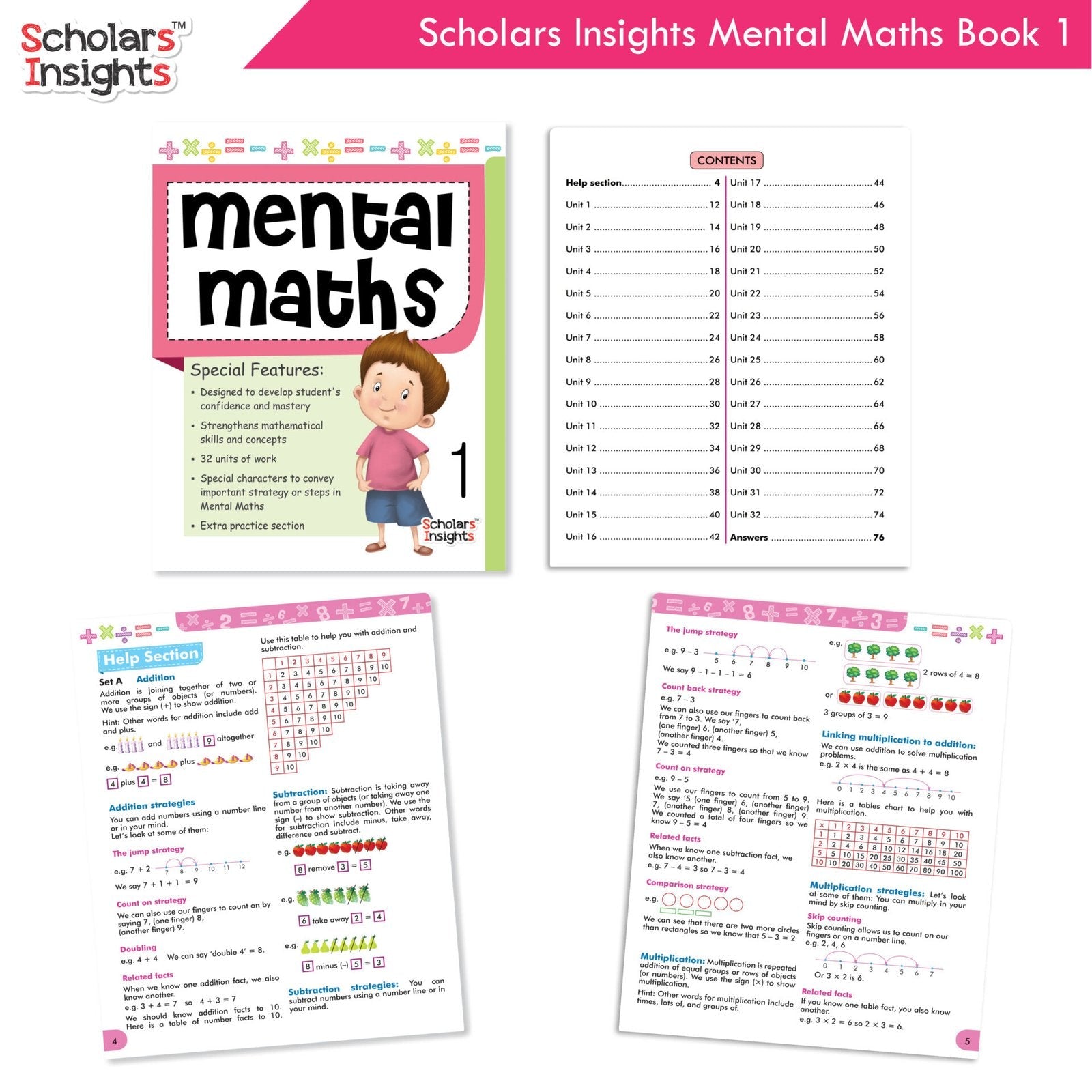 Scholars Insight Combo Set of Mathematics Workbooks For Grade 1| Set of 3| Problem Solving Book for Kids