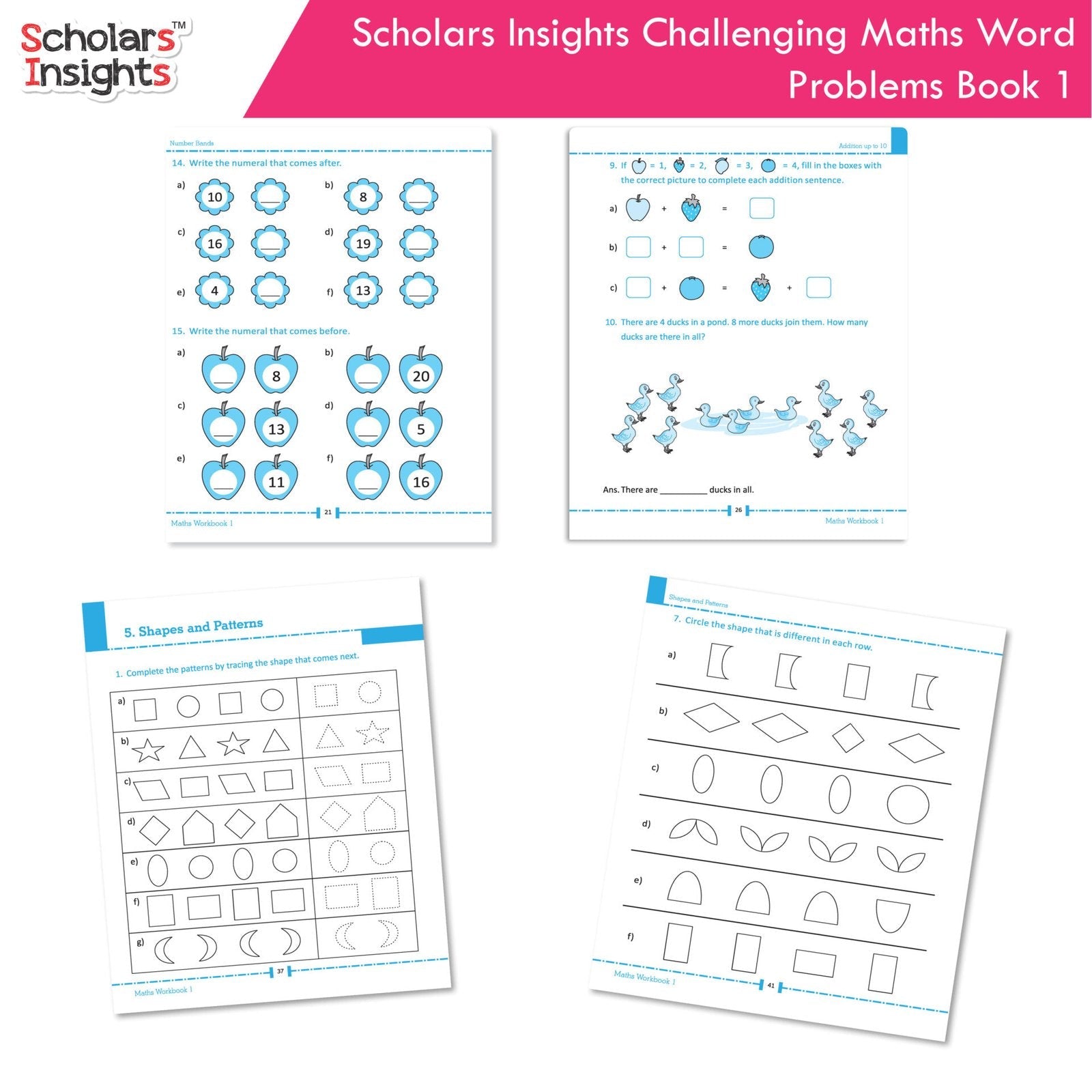 Scholars Insight Combo Set of Mathematics Workbooks For Grade 1| Set of 3| Problem Solving Book for Kids