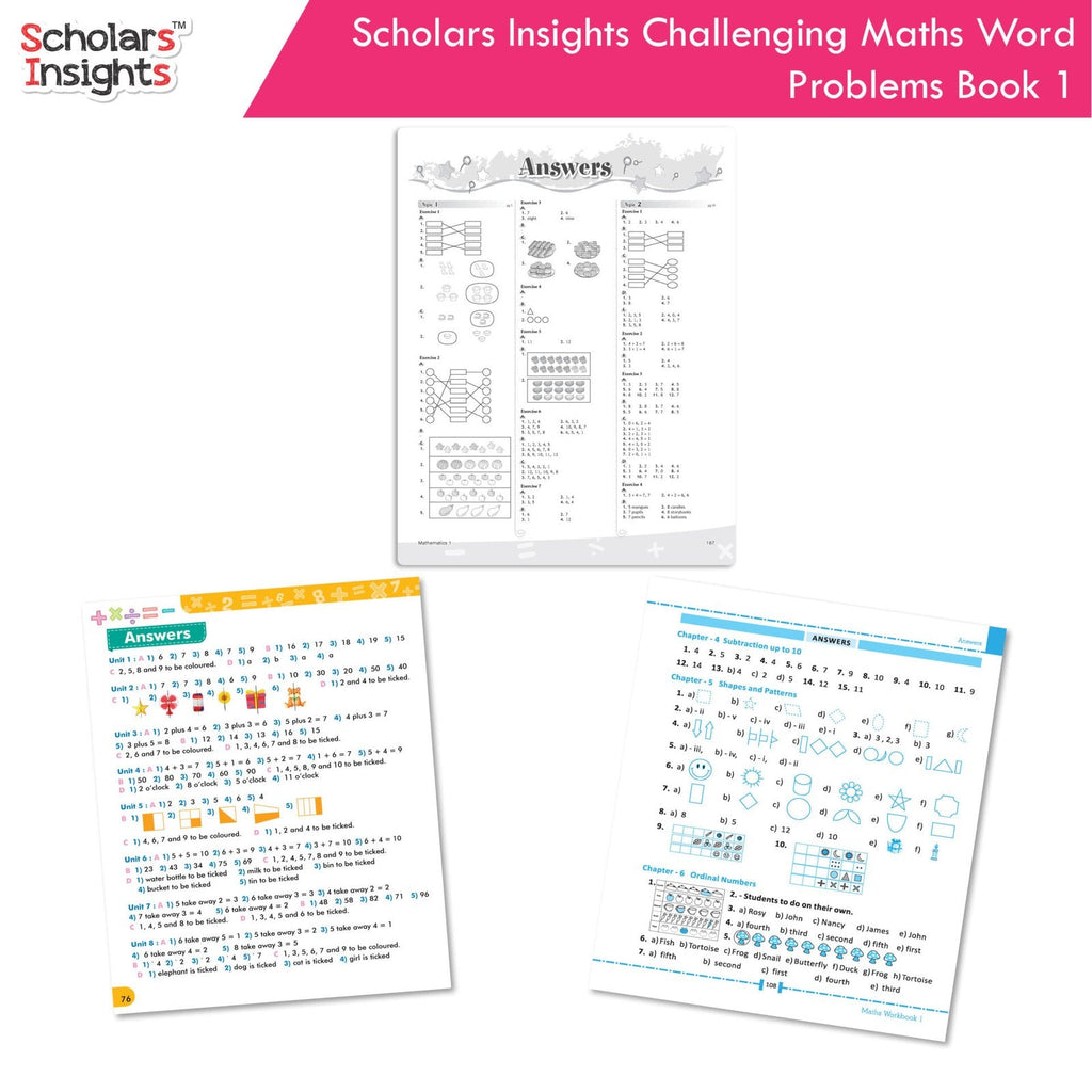 Scholars Insight Combo Set of Mathematics Workbooks For Grade 1| Set of 3| Problem Solving Book for Kids