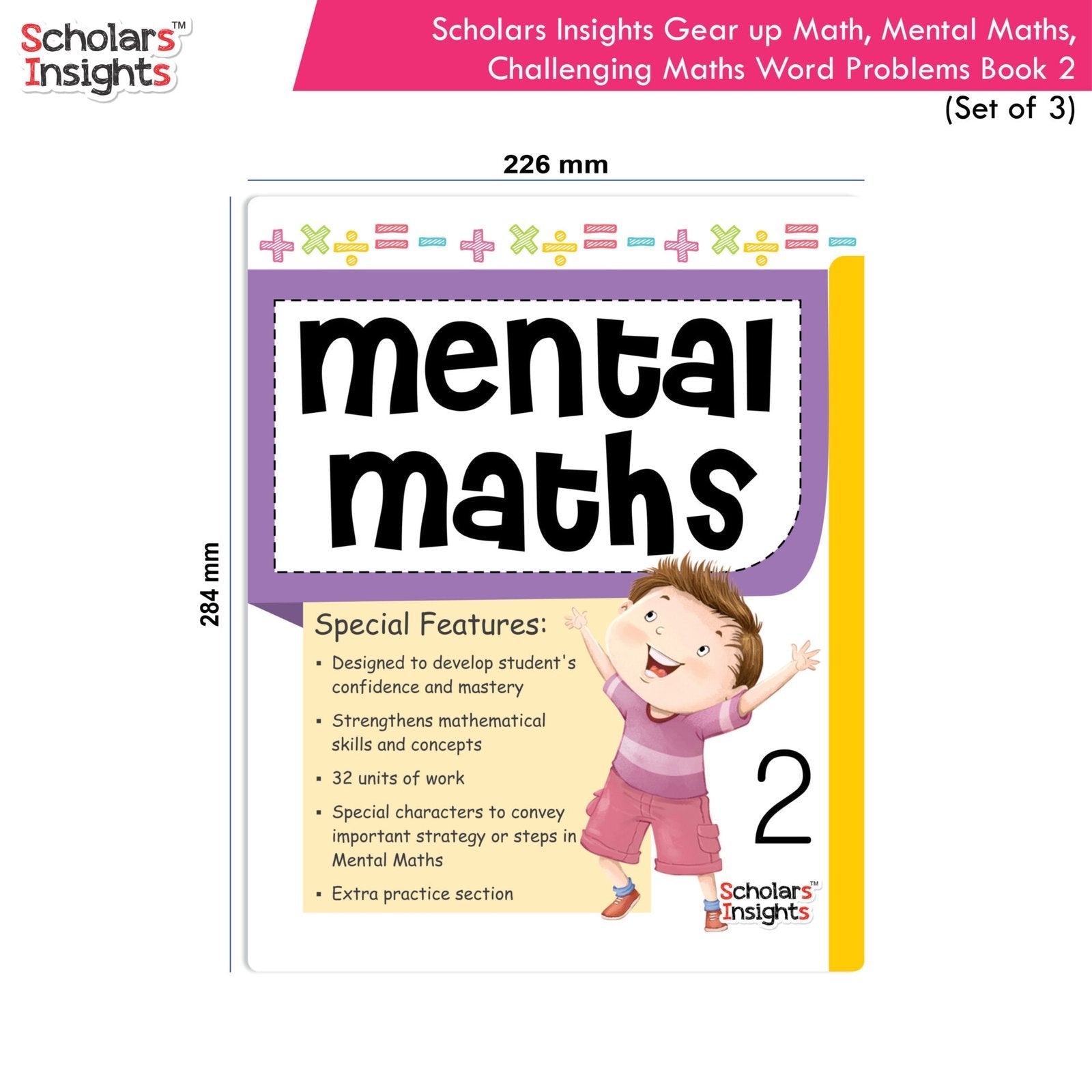 Scholars Insight Combo Set of Mathematics Workbooks For Grade 2| Set of 3| Problem Solving Book for Kids