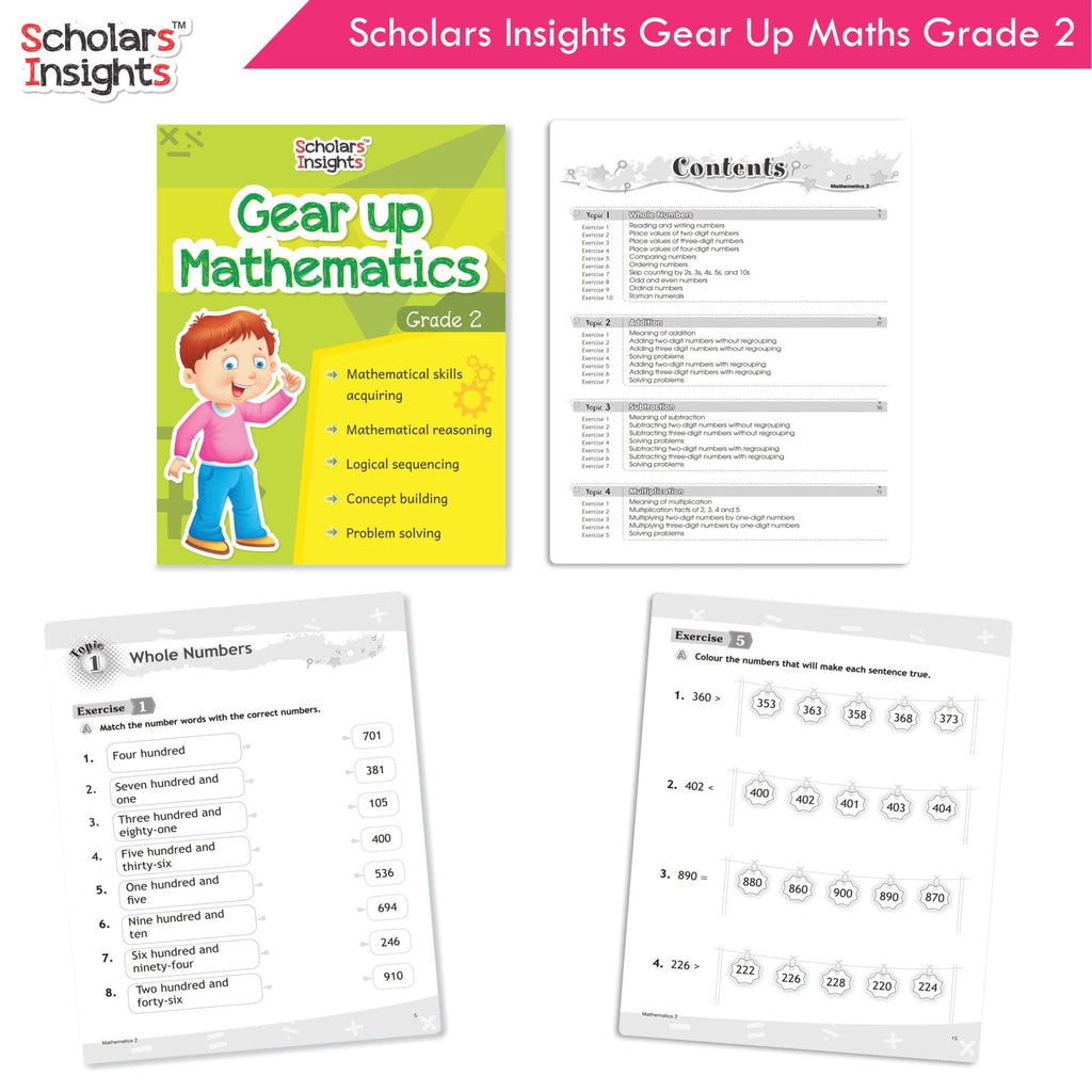 Scholars Insight Combo Set of Mathematics Workbooks For Grade 2| Set of 3| Problem Solving Book for Kids
