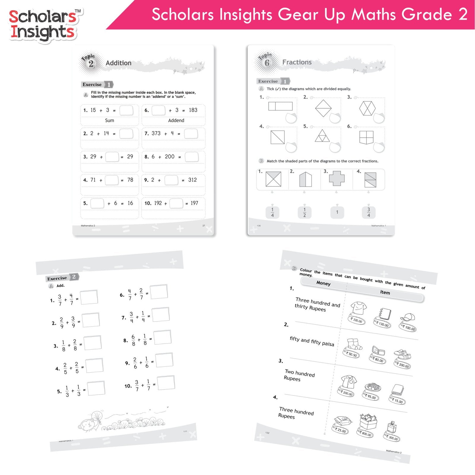 Scholars Insight Combo Set of Mathematics Workbooks For Grade 2| Set of 3| Problem Solving Book for Kids