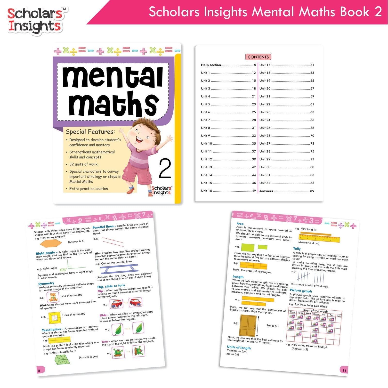 Scholars Insight Combo Set of Mathematics Workbooks For Grade 2| Set of 3| Problem Solving Book for Kids