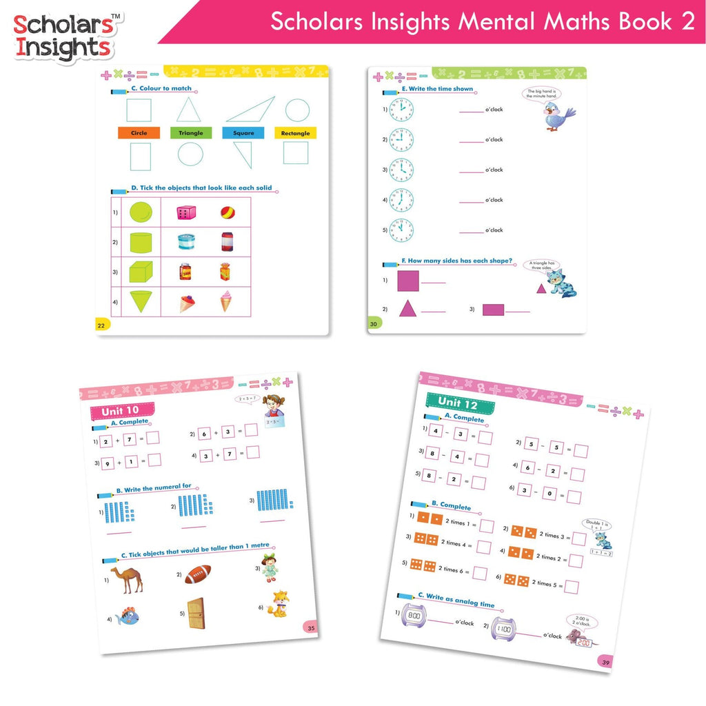 Scholars Insight Combo Set of Mathematics Workbooks For Grade 2| Set of 3| Problem Solving Book for Kids