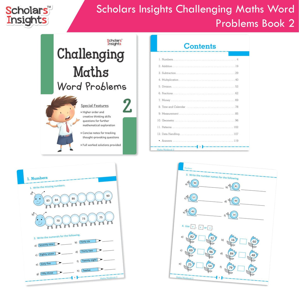 Scholars Insight Combo Set of Mathematics Workbooks For Grade 2| Set of 3| Problem Solving Book for Kids