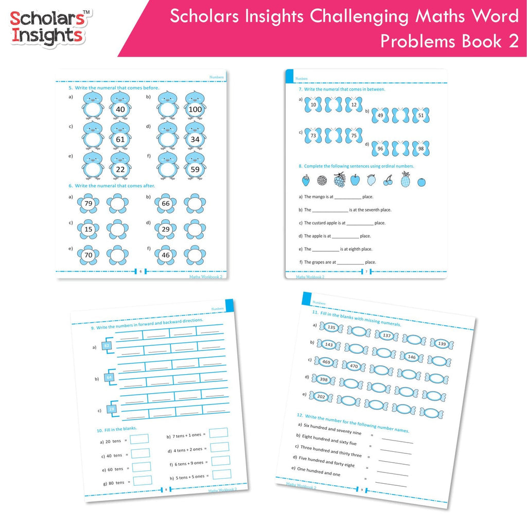 Scholars Insight Combo Set of Mathematics Workbooks For Grade 2| Set of 3| Problem Solving Book for Kids
