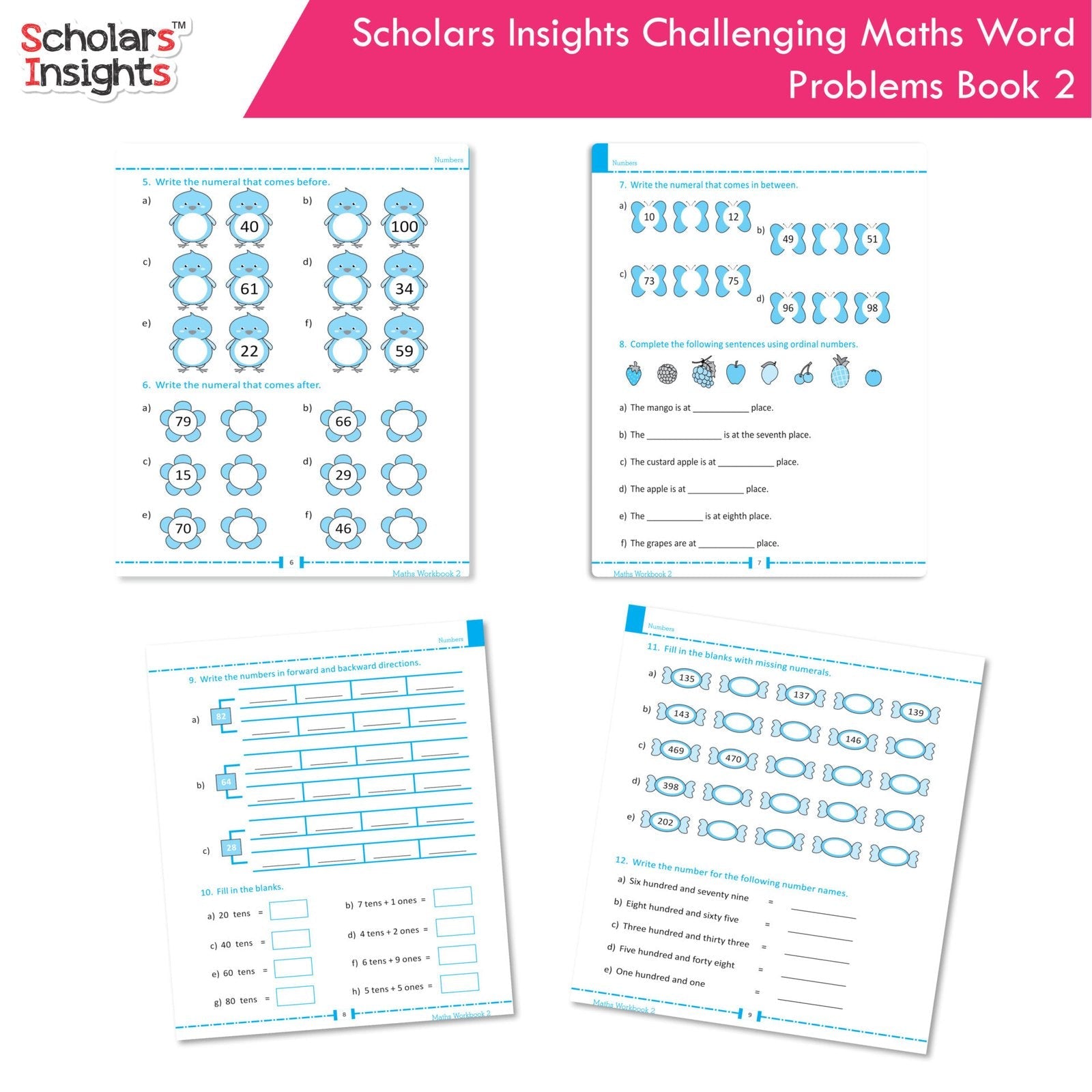 Scholars Insight Combo Set of Mathematics Workbooks For Grade 2| Set of 3| Problem Solving Book for Kids