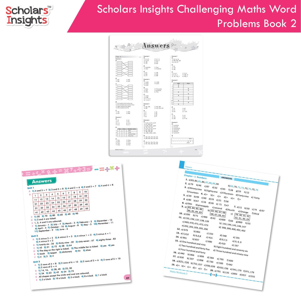 Scholars Insight Combo Set of Mathematics Workbooks For Grade 2| Set of 3| Problem Solving Book for Kids
