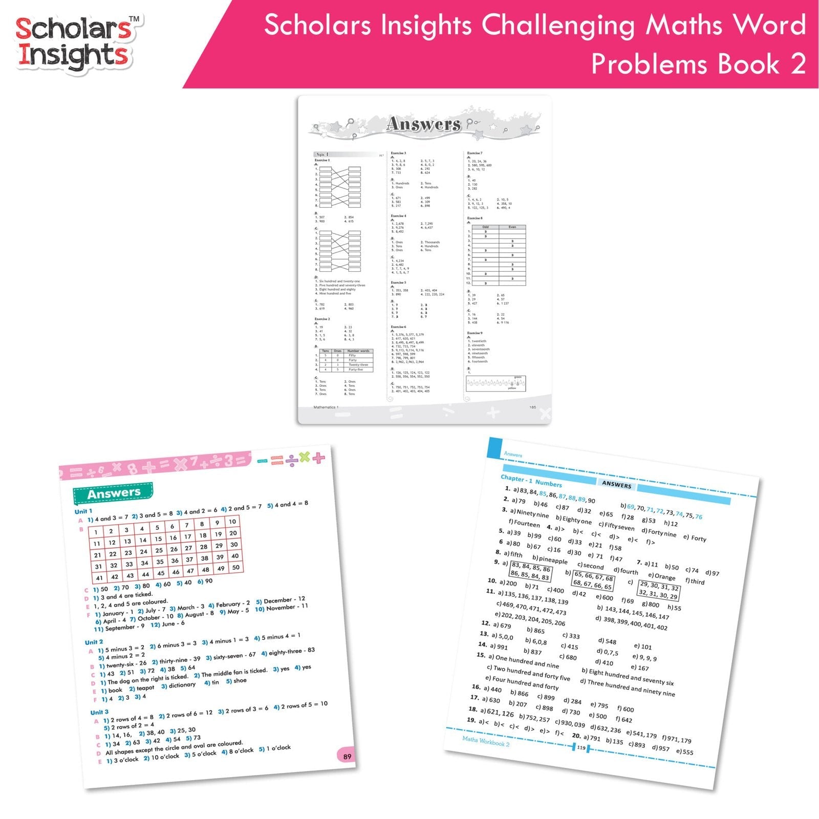 Scholars Insight Combo Set of Mathematics Workbooks For Grade 2| Set of 3| Problem Solving Book for Kids