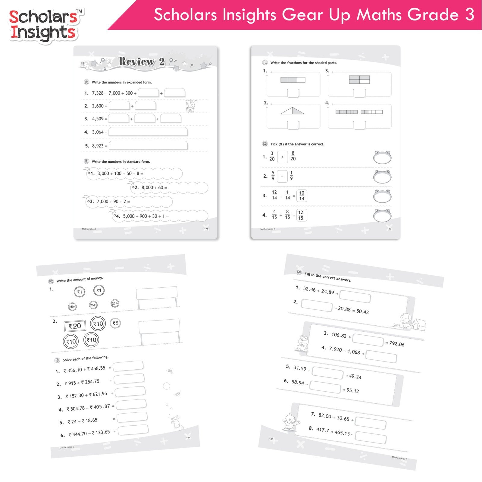 Scholars Insight Combo Set of Mathematics Workbooks For Grade 3| Set of 3| Problem Solving Book for Kids