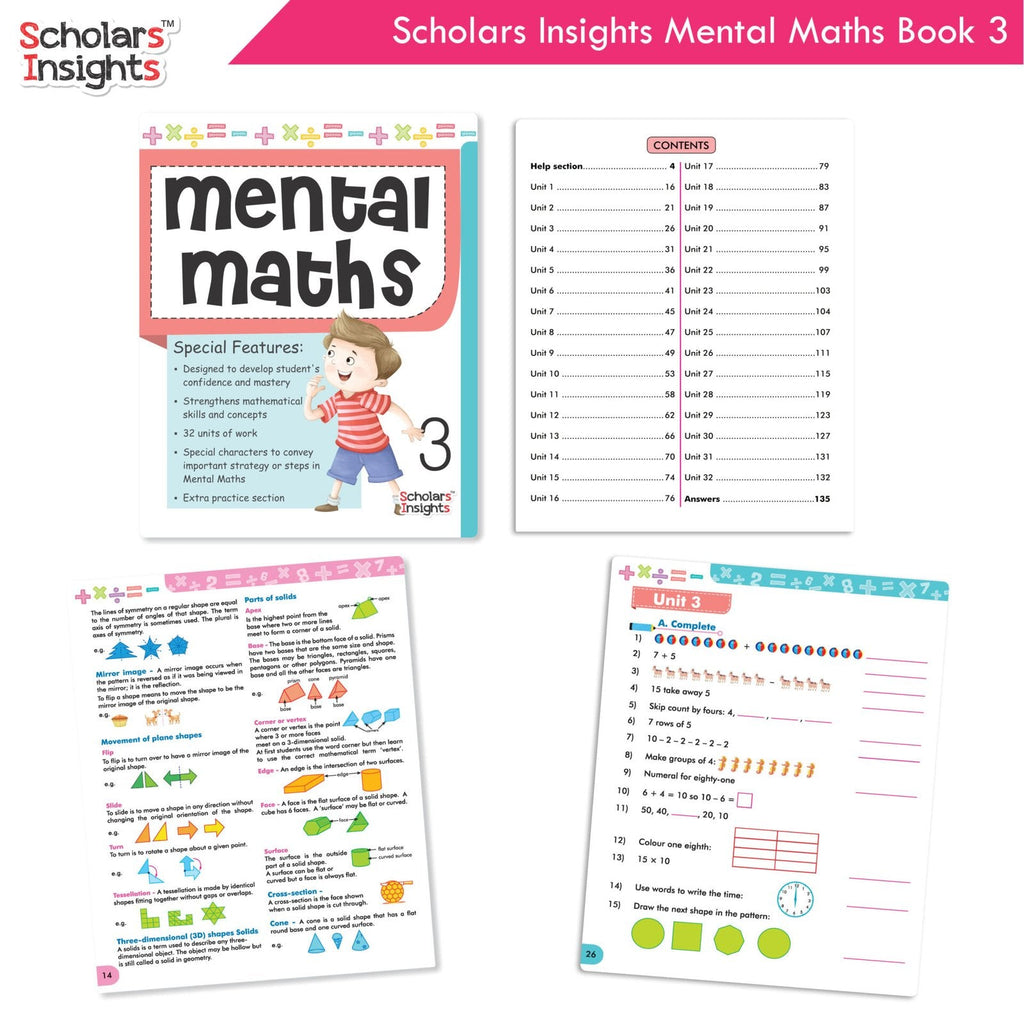 Scholars Insight Combo Set of Mathematics Workbooks For Grade 3| Set of 3| Problem Solving Book for Kids