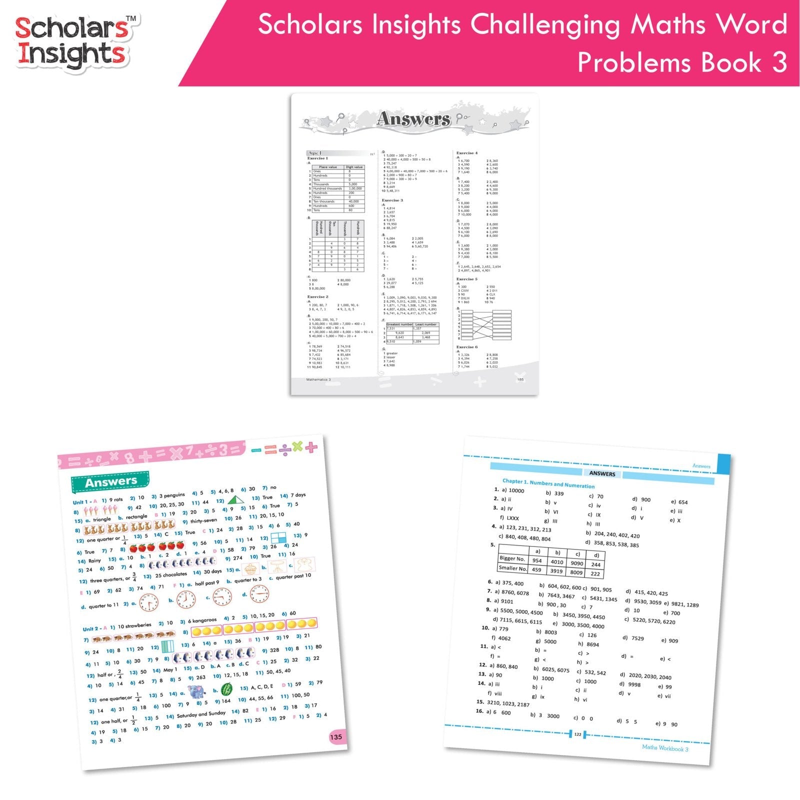 Scholars Insight Combo Set of Mathematics Workbooks For Grade 3| Set of 3| Problem Solving Book for Kids