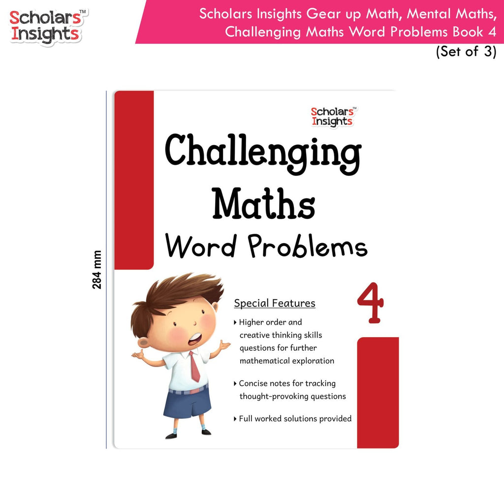 Scholars Insight Combo Set of Mathematics Workbooks For Grade 4| Set of 3| Problem Solving Book for Kids