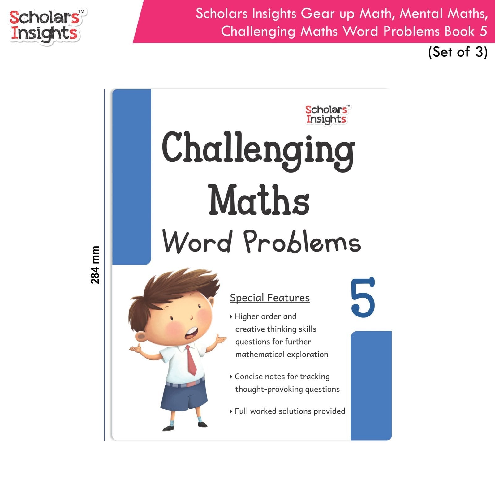 Scholars Insight Combo Set of Mathematics Workbooks For Grade 5| Set of 3| Problem Solving Book for Kids